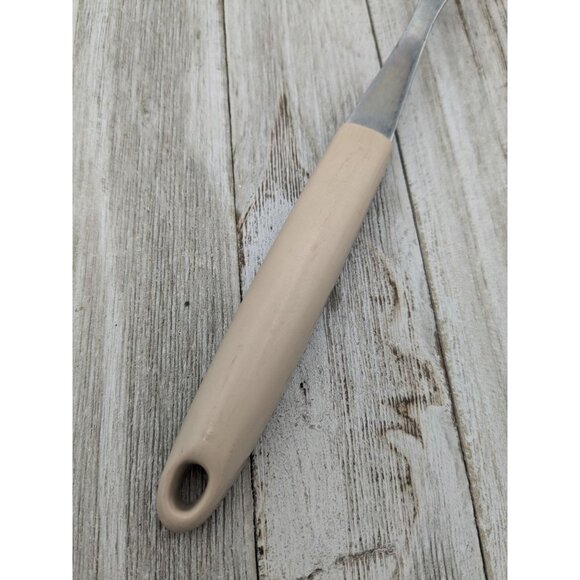 Vintage Flint Arrowhead Stainless Meat Utility Turning Fork 9 1/2" Wheat Handle - Picture 6 of 8